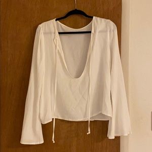 Free people flowy front tie top